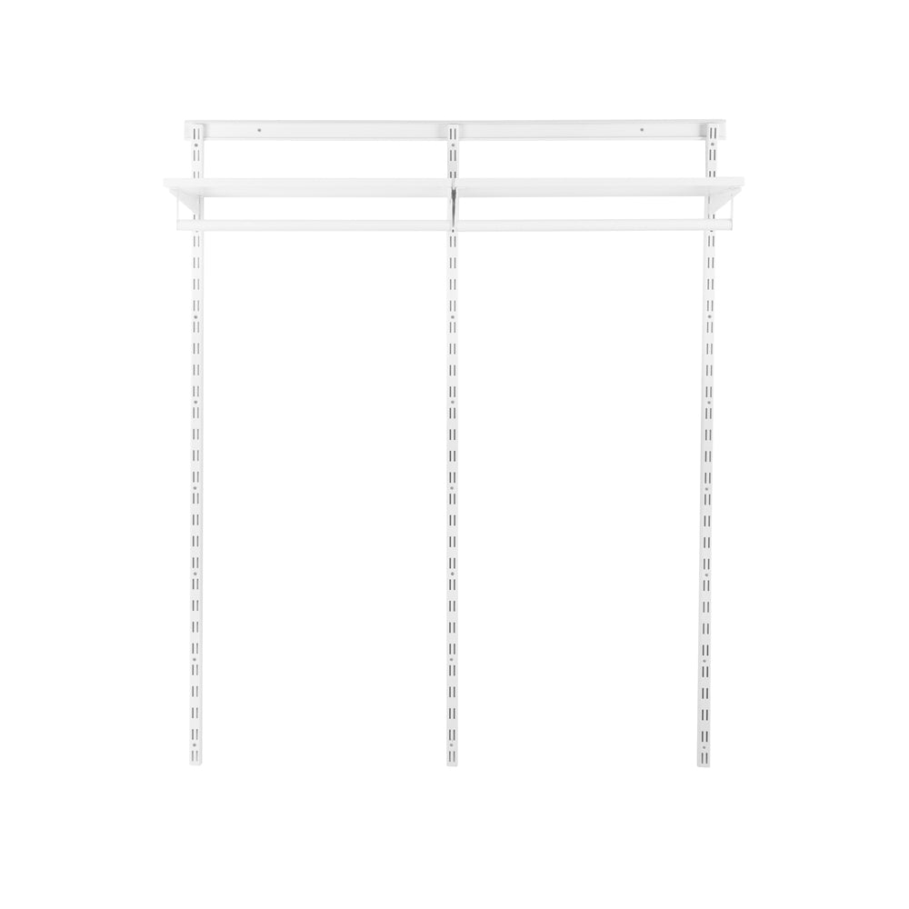 Flexx White Wooden Shelf System & Clothes Rail- H1500mm