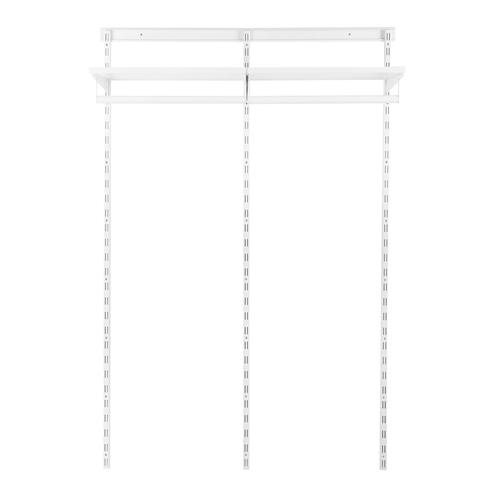 Flexx White Wooden Shelf System & Clothes Rail- H2100mm