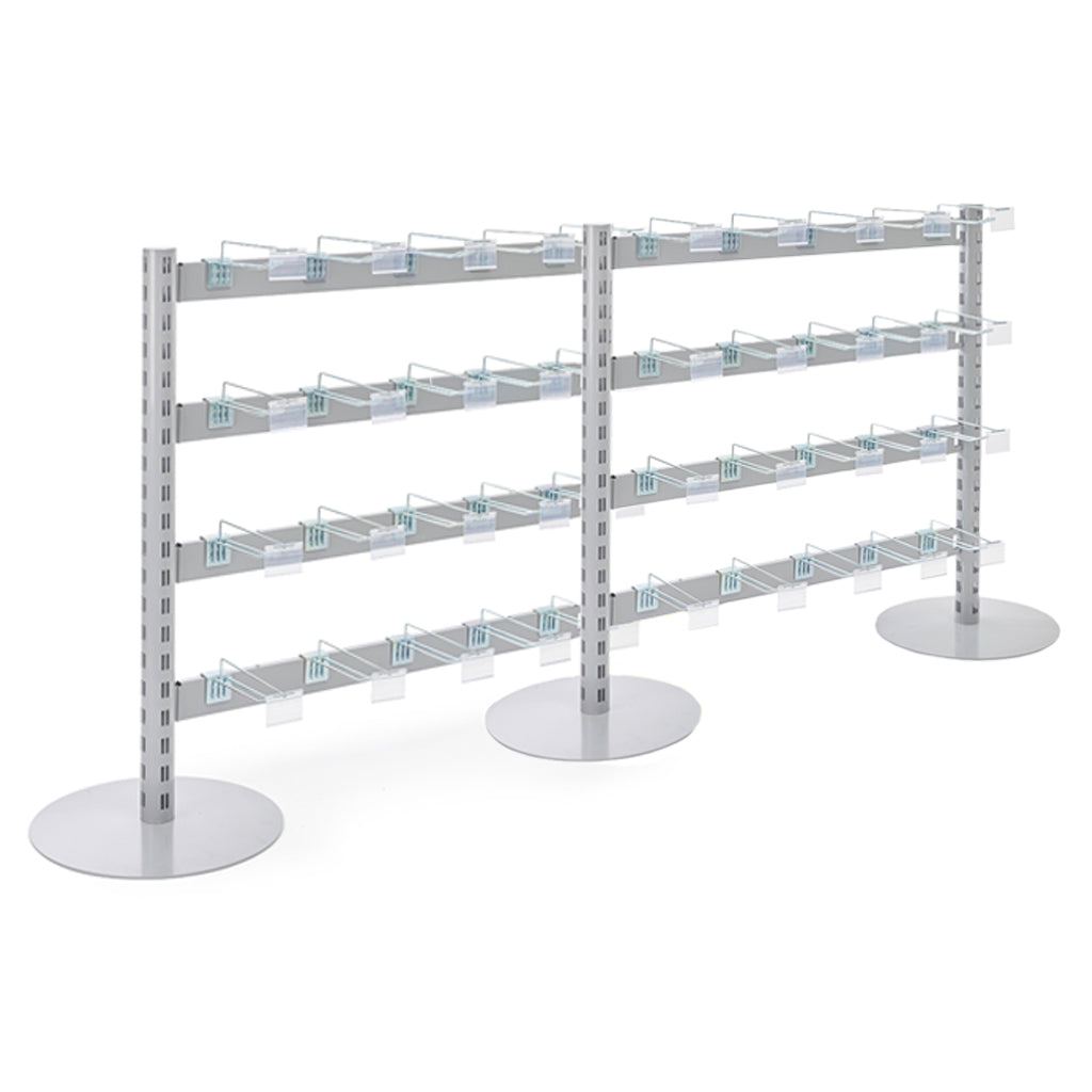 Single Sided In-Queue Merchandising Bay and Hooks -W1250mm each bay
