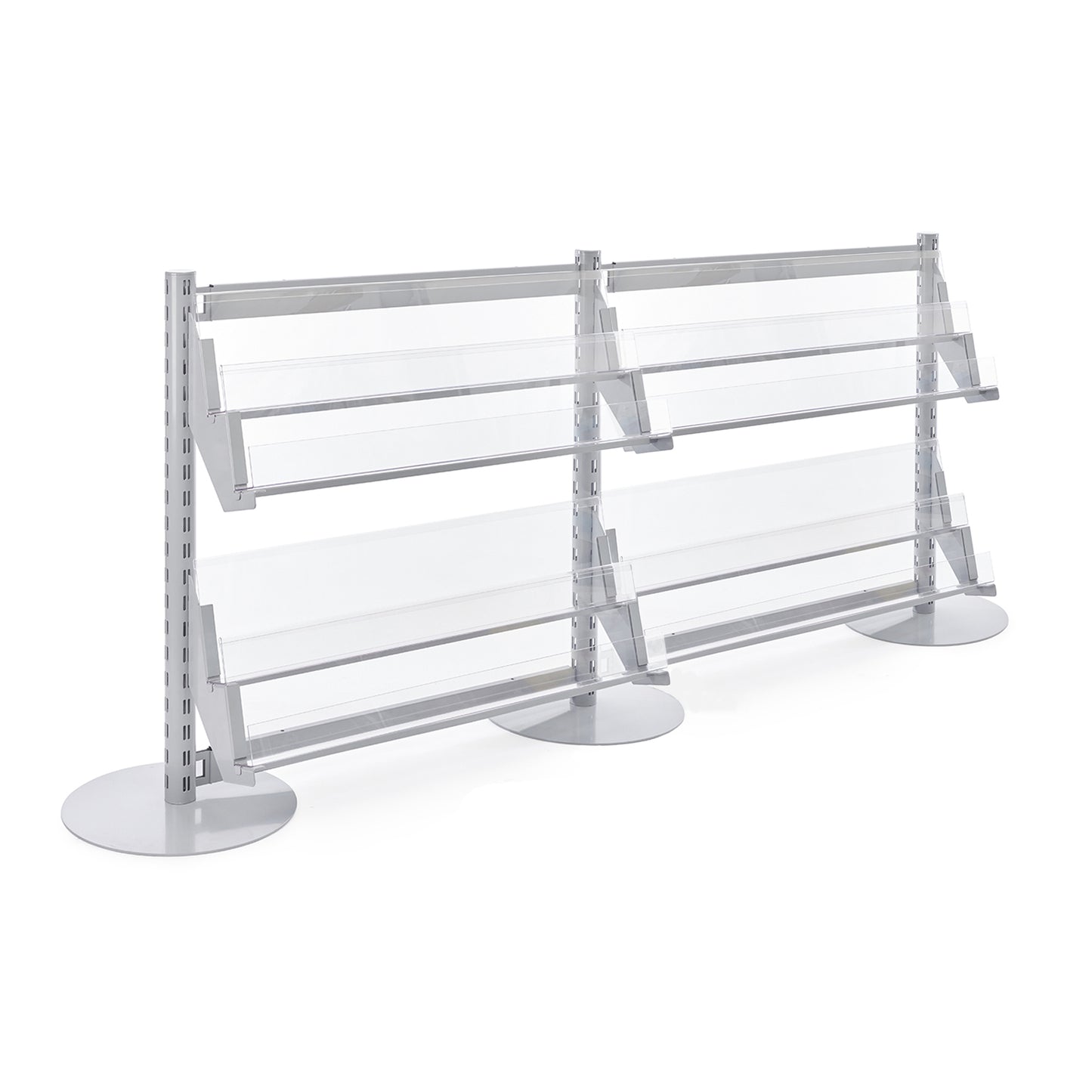 Single Sided In-Queue Merchandising Bay with Magazine Shelves - W1250mm each bay