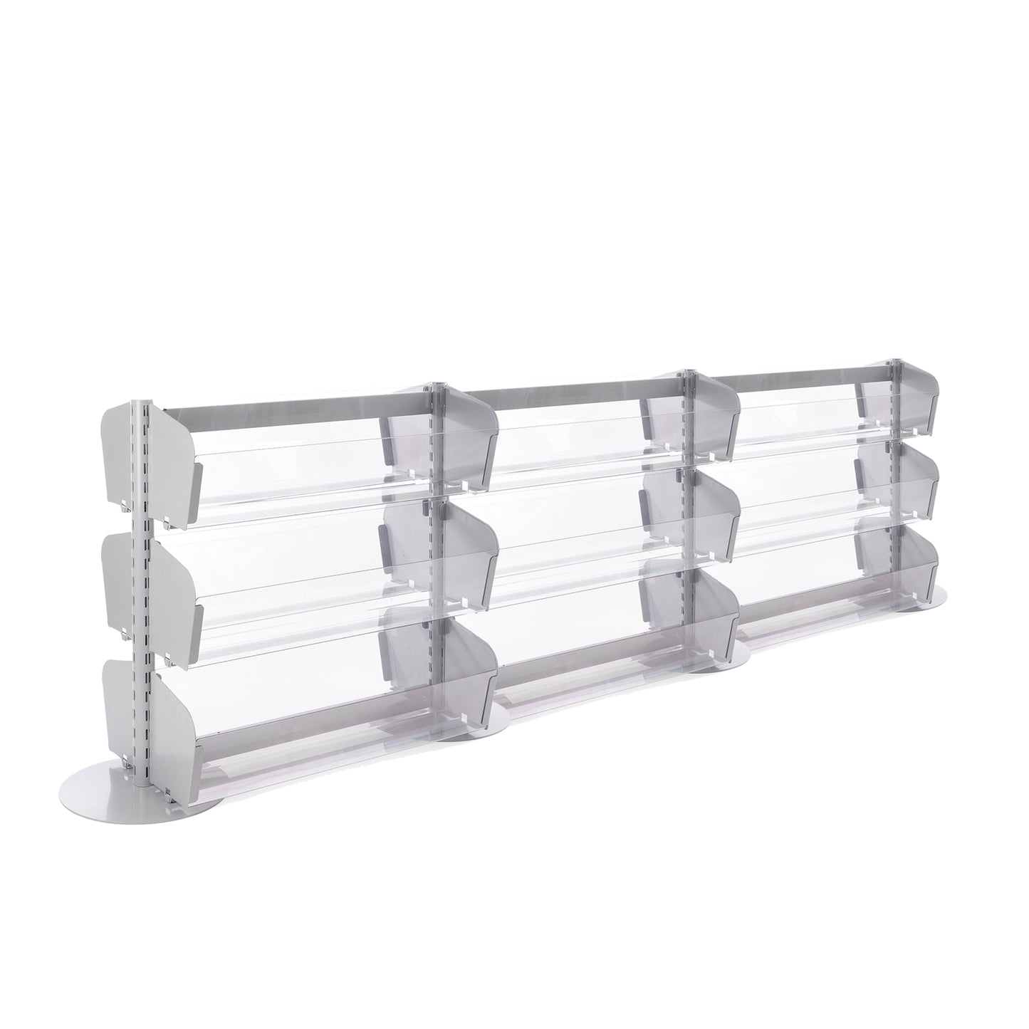 Double Sided In-Queue Merchandising Bin Bays -W1000mm each bay