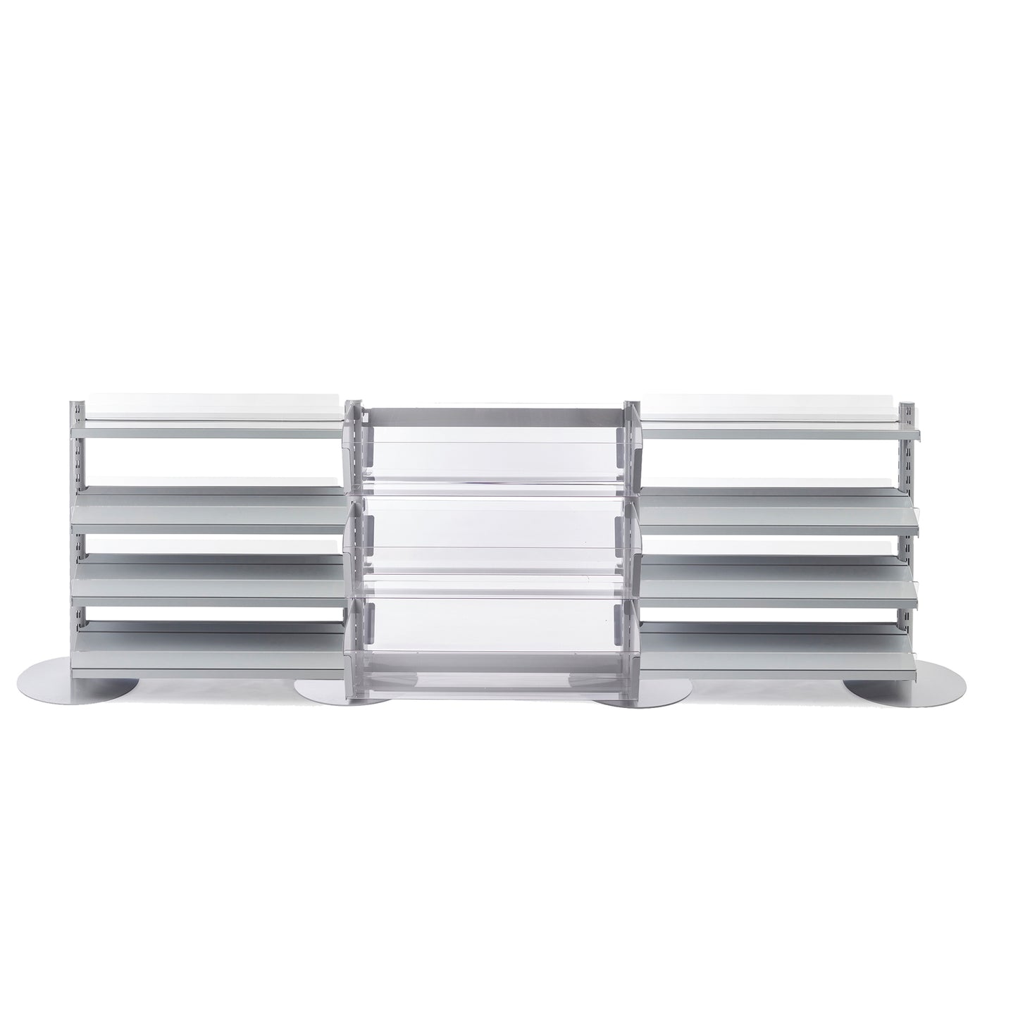 3 x Double Sided In-Queue Merchandising Bay with Shelves and Bins