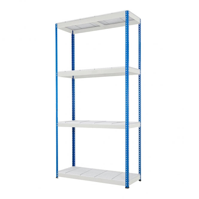Blue & Grey Heavy Duty Warehouse Shelving With Steel Shelves - Up to 625Kg UDL Per Shelf - 3050mm High