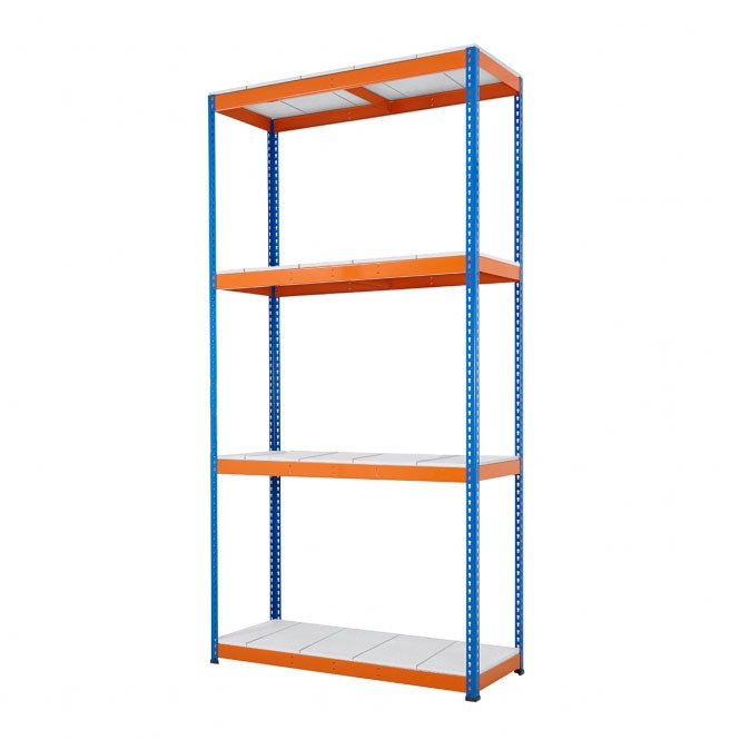Blue & Orange Heavy Duty Warehouse Shelving With Steel Shelves - Up to 625Kg UDL Per Shelf - 3050mm High