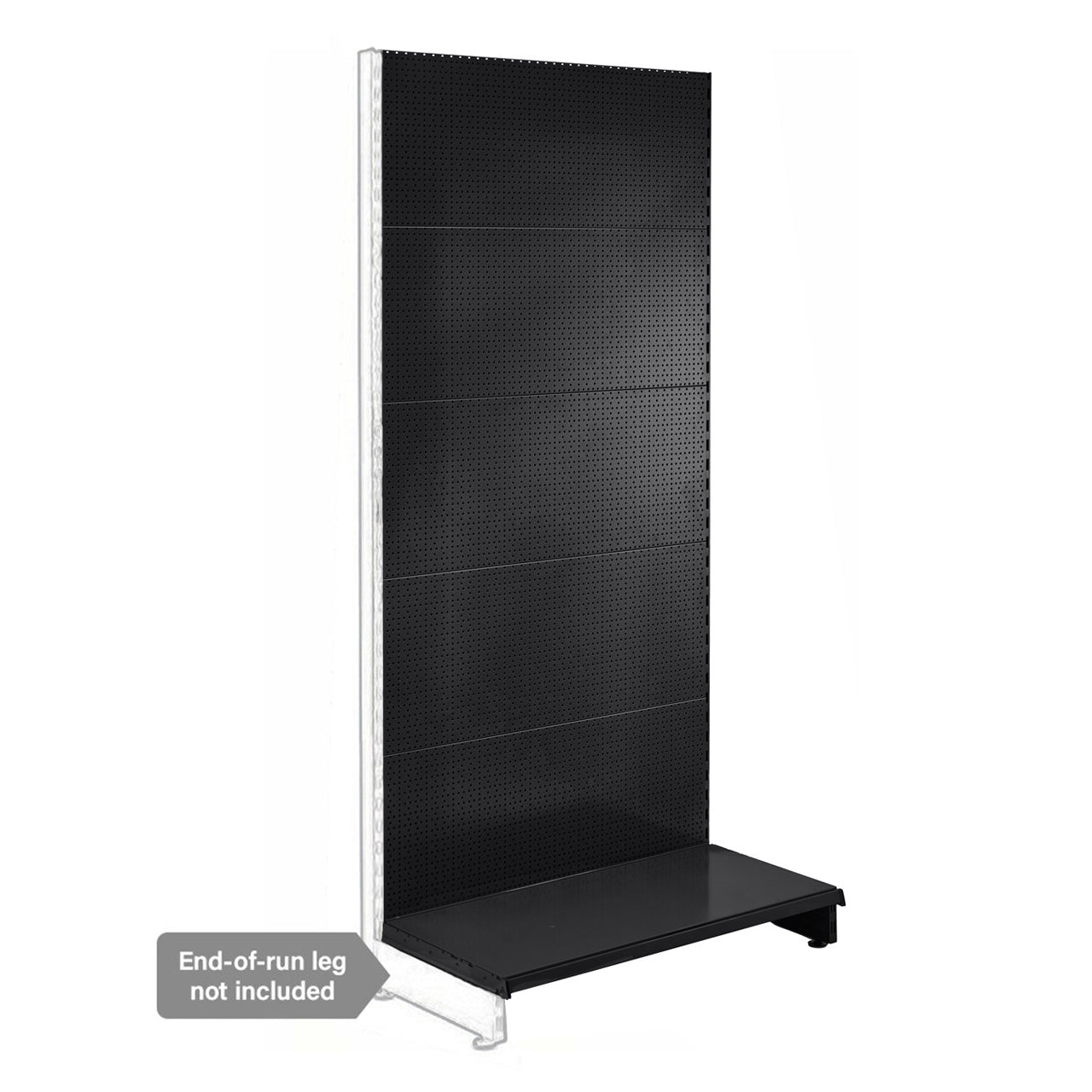 Black Retail Shelving Modular Wall Unit - Perforated Back Panels - H2100mm