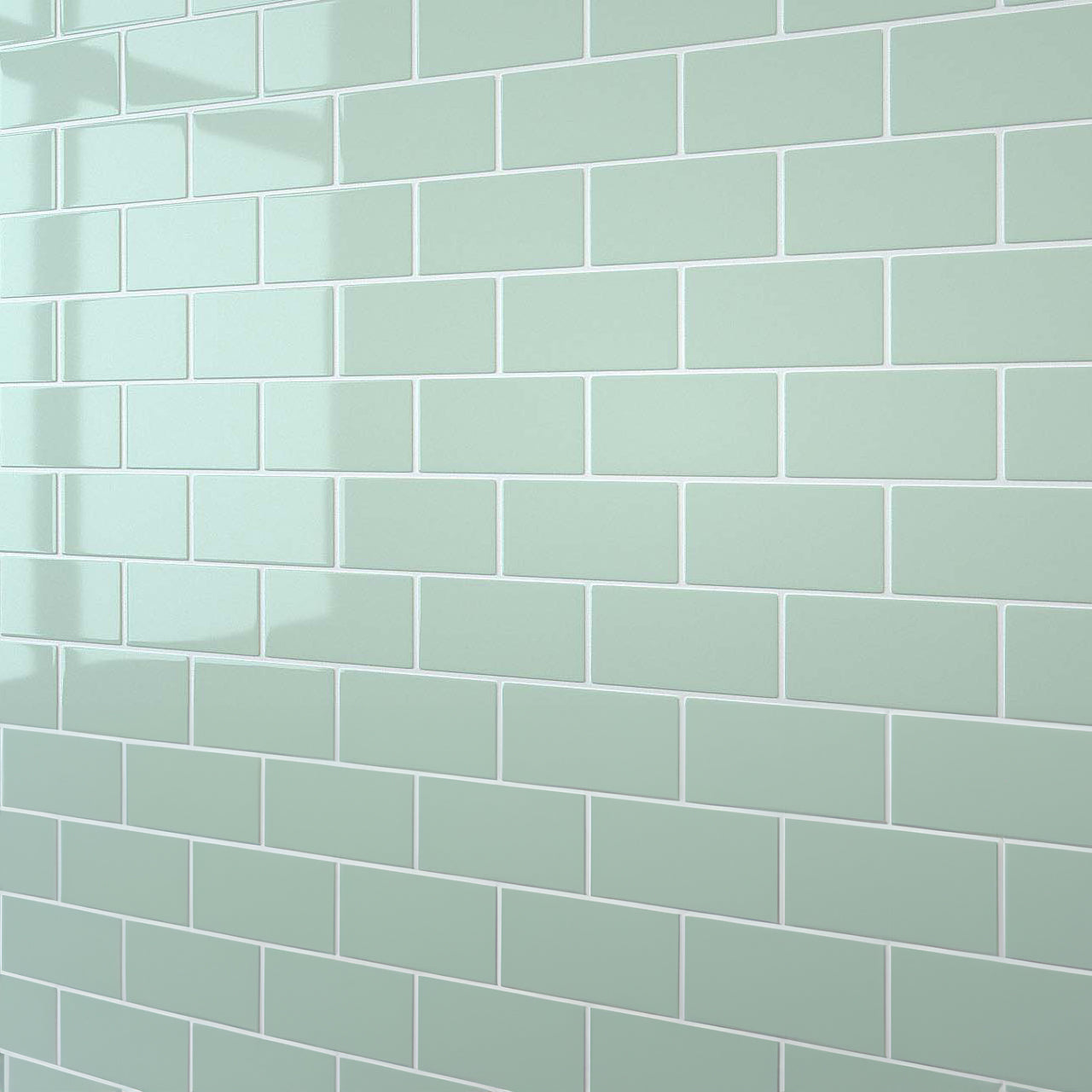 Glass Green Flat Metro Wall Panel