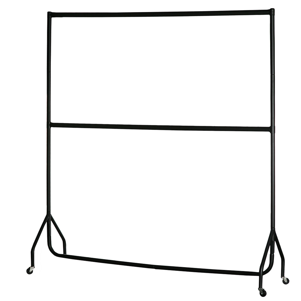 2-Tier Black Heavy-Duty Clothes Rail