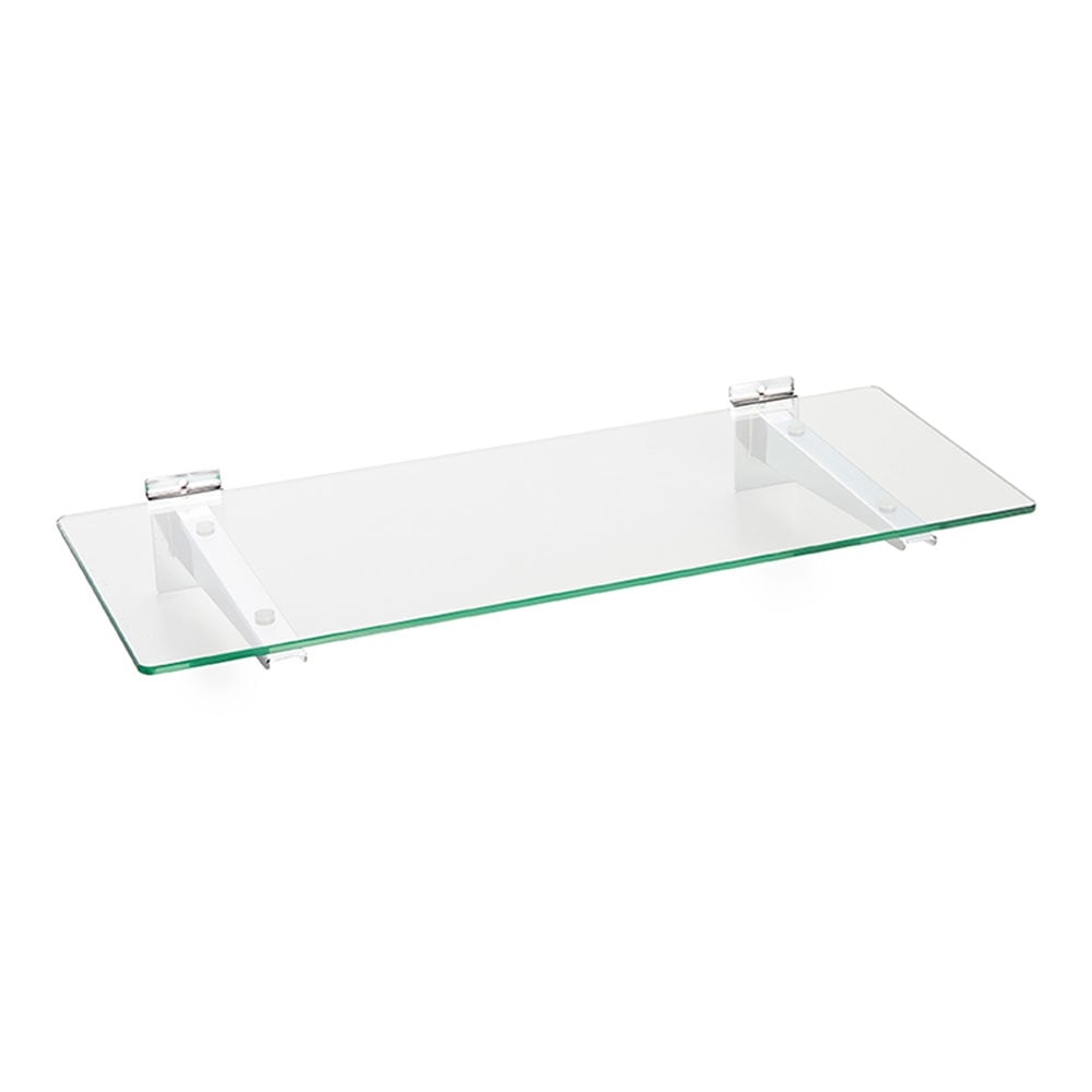 Toughened Glass Shelf and Slatwall Brackets - W600mm
