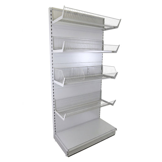 Silver Wire Basket & Brackets for Retail Shelving Units