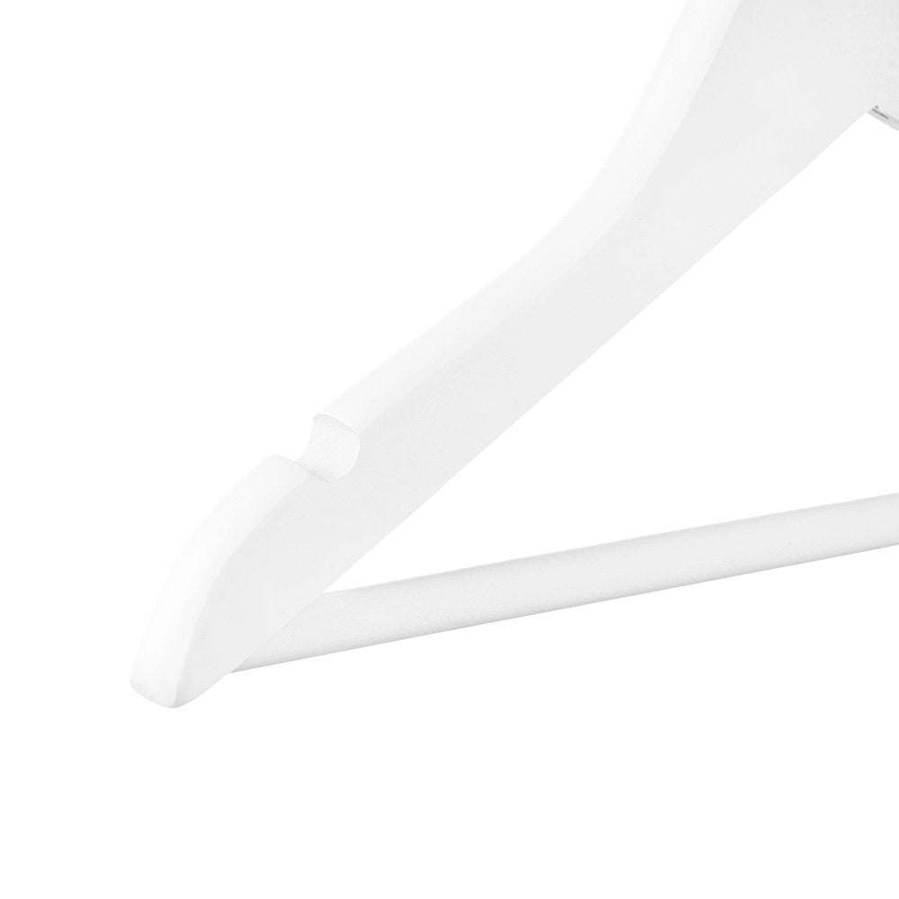 Matt White Children's Wooden Hangers with Trouser Bar - 31 cm