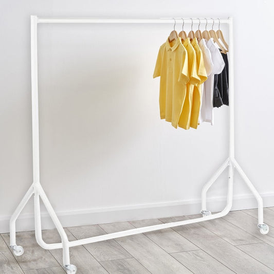 Children's White 4ft Wide Heavy-Duty Clothes Rail