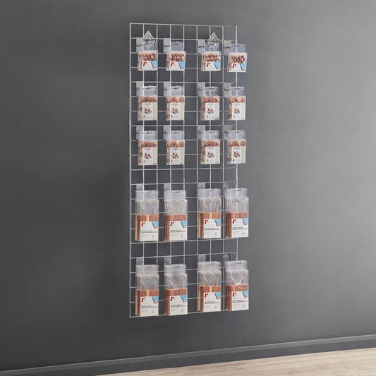 5ft Wall-Mounted Grid Mesh Display Bundle with 20 x Euro Hooks