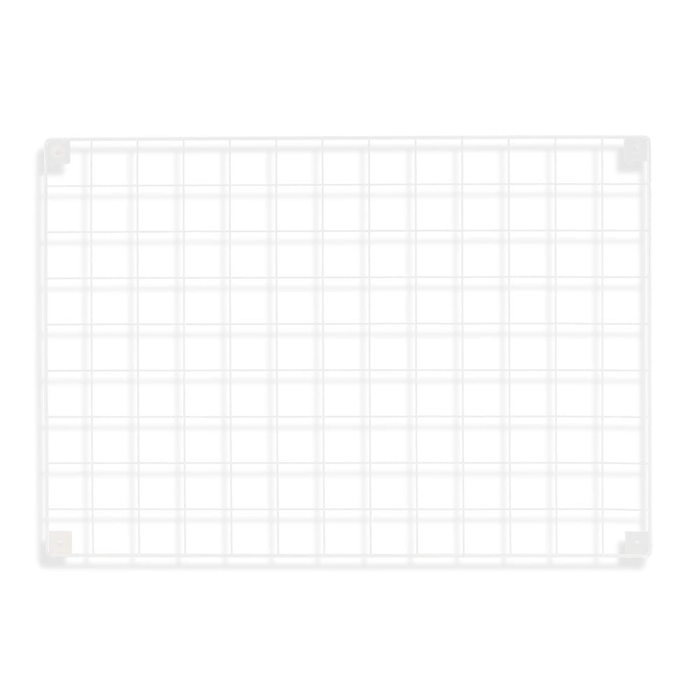 5 x White Grid Mesh Panels - Built-in Wall Brackets