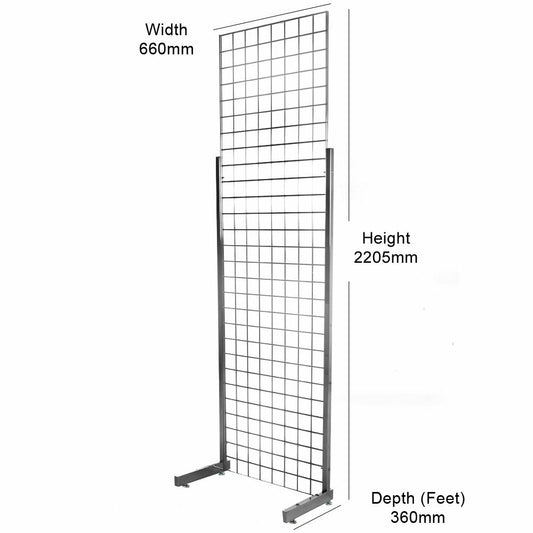 Chrome 7ft Grid Mesh Heavy-Duty Single Sided Stand