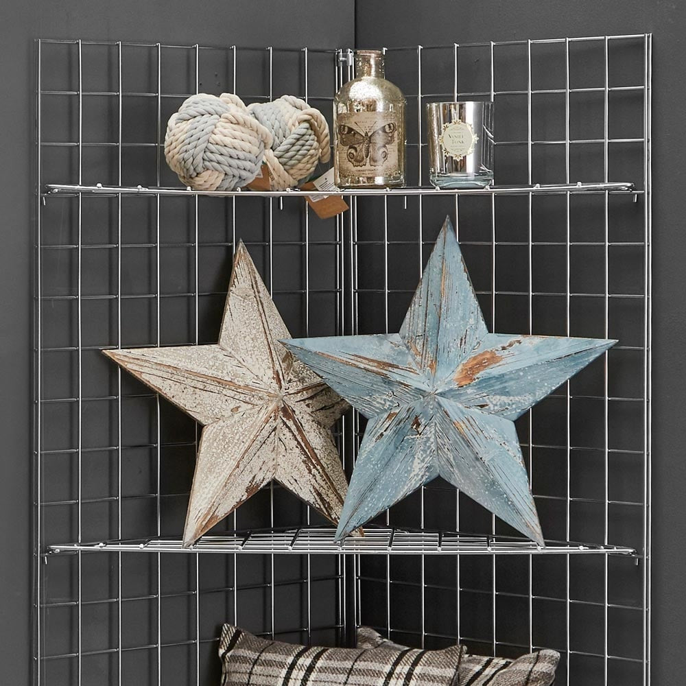 5ft Freestanding Grid Mesh Display Bundle With 2 x Panels, 3 x Wire Shelves