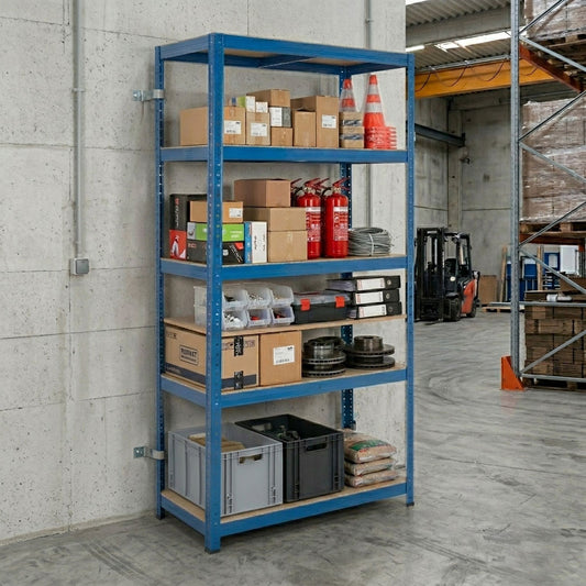 3 x Multipurpose Economy Shelving Units - Blue - H1780 x W900 x D450 mm