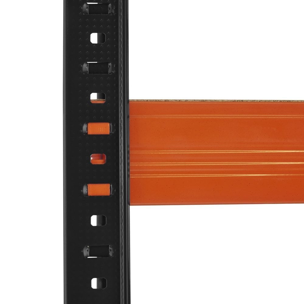 Multipurpose Freestanding Shelving Unit - Black/Orange - Up to 250Kg UDL Per Shelf - H1800 x W900 x D500 mm