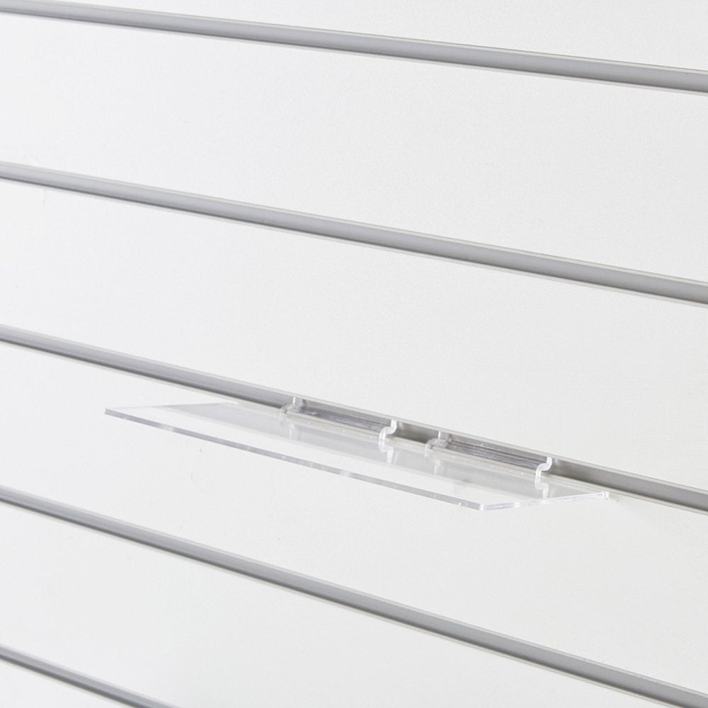 Clear Acrylic Slatwall Shelf - W250 x D100mm