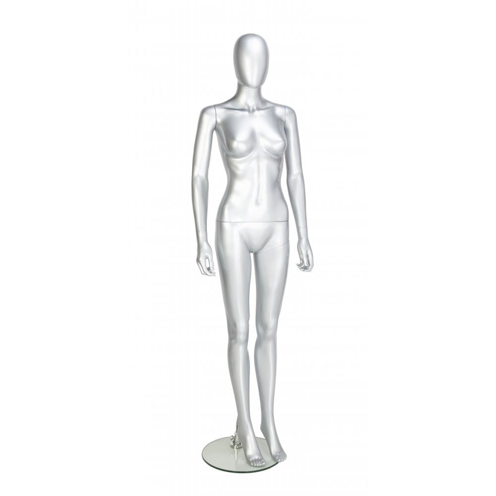 Trance Faceless Mannequin 03 - Female - Gloss Silver - Eco-Friendly Plastic