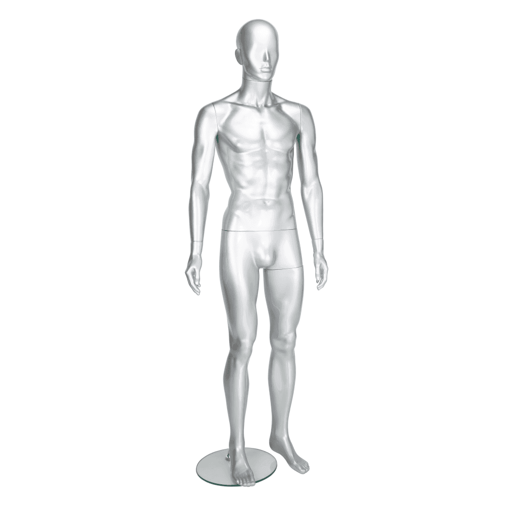 Candor Mannequin 03 - Male - Gloss Silver - Eco-Friendly Plastic