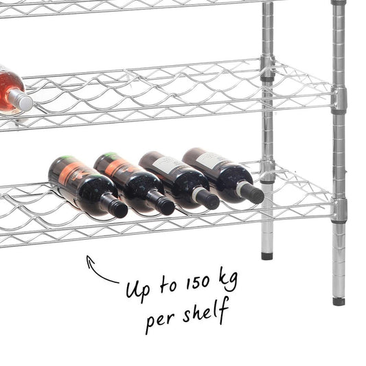 Wine Rack Shelf for Chrome Wire Shelving - W900 x D350mm