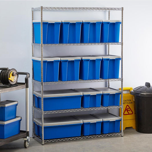 4 Tier Heavy Duty Chrome Wire Shelving Unit - H1800 x D450mm
