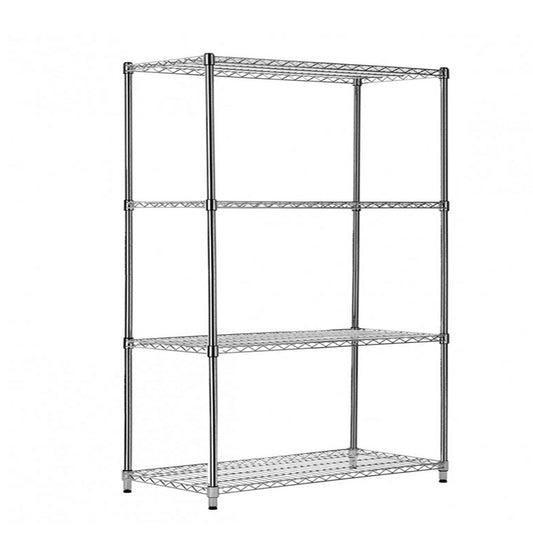 4 Tier Heavy Duty Chrome Wire Shelving Unit - H1800 x D600mm