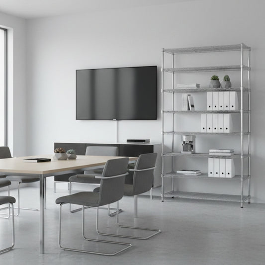 8 Tier Chrome Wire Shelving Unit - H1800 x D450mm