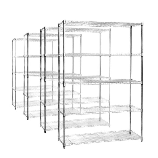 4 x 5 Tier Chrome Wire Shelving Units - H1800 x D450mm