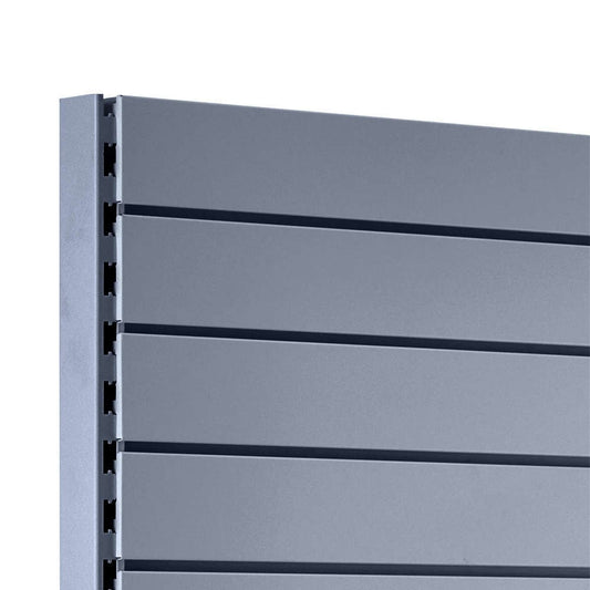 Silver Retail Shelving Modular Gondola Unit with Slatwall Back Panels - H1400 x W1000mm