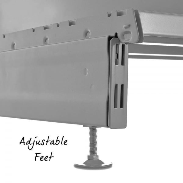 Silver Retail Wall Shelving - 3 Bays - 2100mm High With 470mm Base Shelf