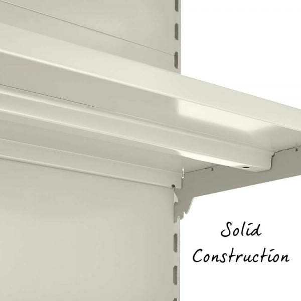 Jura White Retail Wall Shelving with LED Lighting - H2100 x W1000mm - 4 Shelves