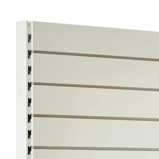 Jura White Retail Shelving Modular Wall Unit - Slatwall Back Panels - H1800 x W1000mm