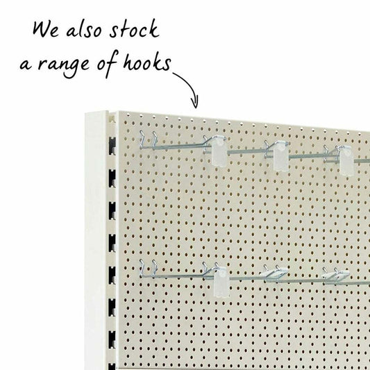 Jura White Retail Shelving Modular Wall Unit - Plain & Perforated Back Panels - H1800 x W1000mm