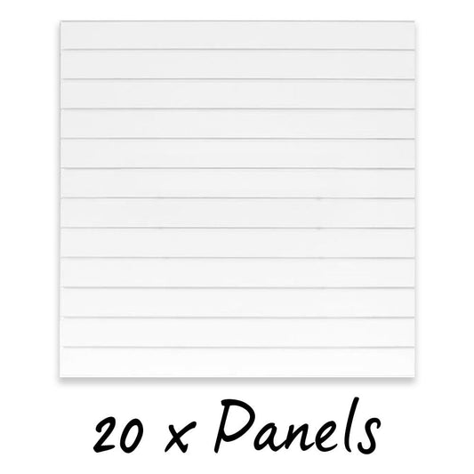 20 x White Slatwall Panels Half Size