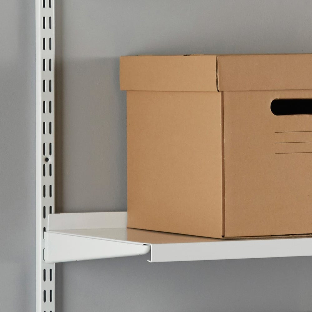 White Steel Twin Slot Shelving Kit - W1000mm - 3 Shelves