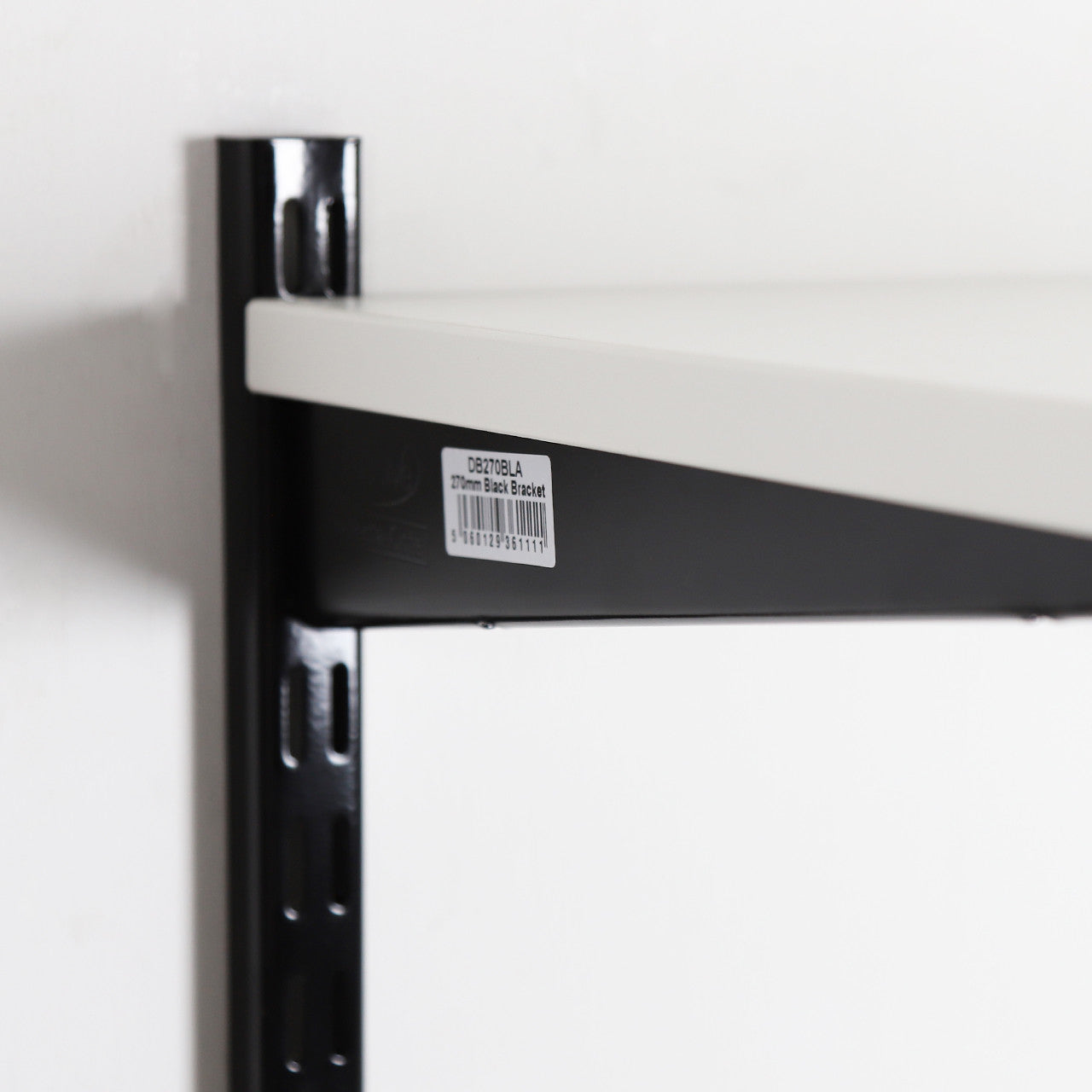 Black & White Steel Twin Slot Shelving Kit - W500mm - 4 Shelves