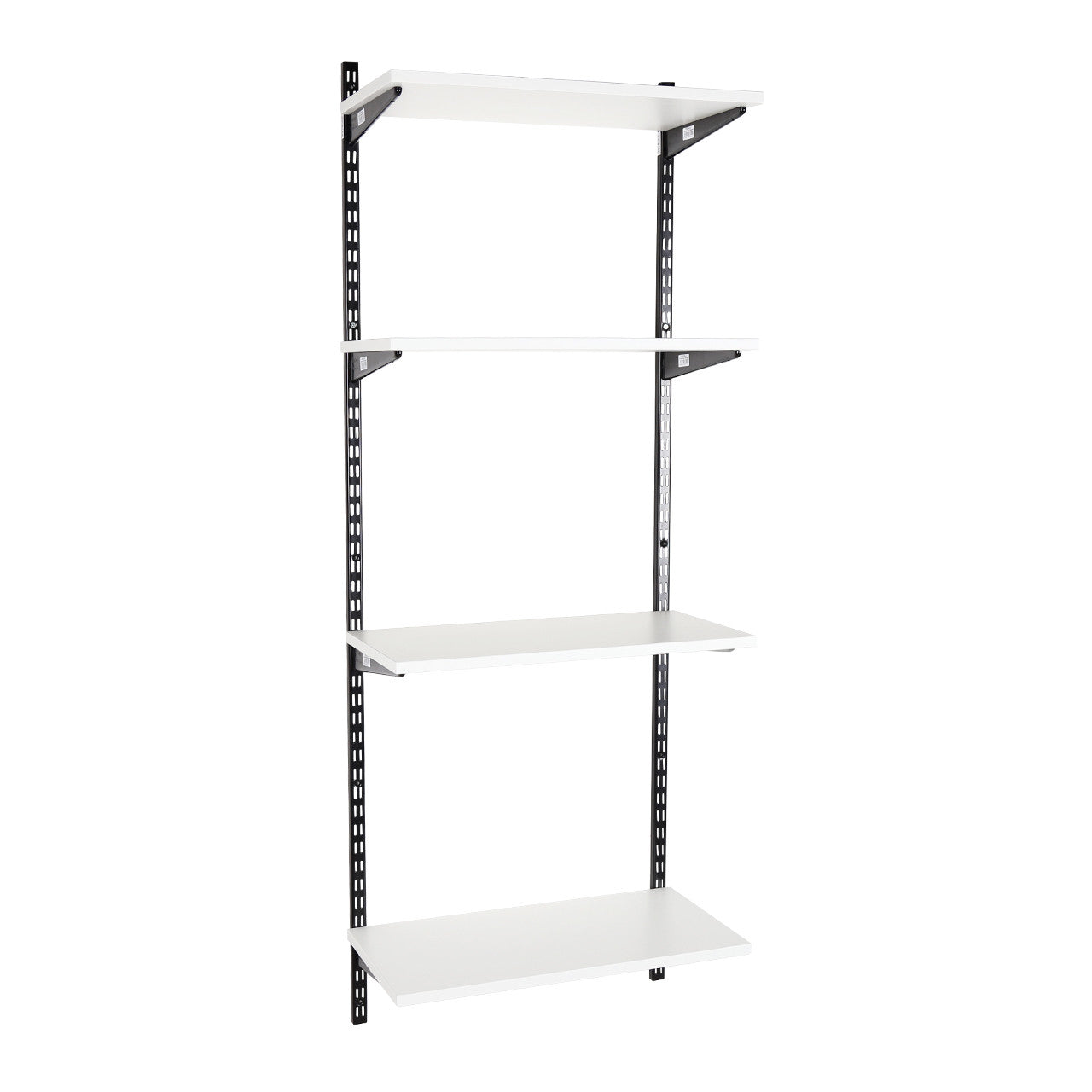 Black & White Steel Twin Slot Shelving Kit - W1000mm - 4 Shelves