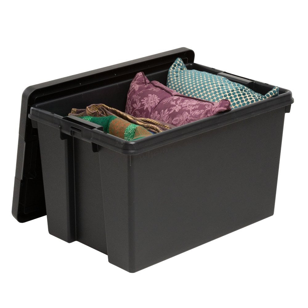 62L Black Recycled Heavy Duty Storage Box