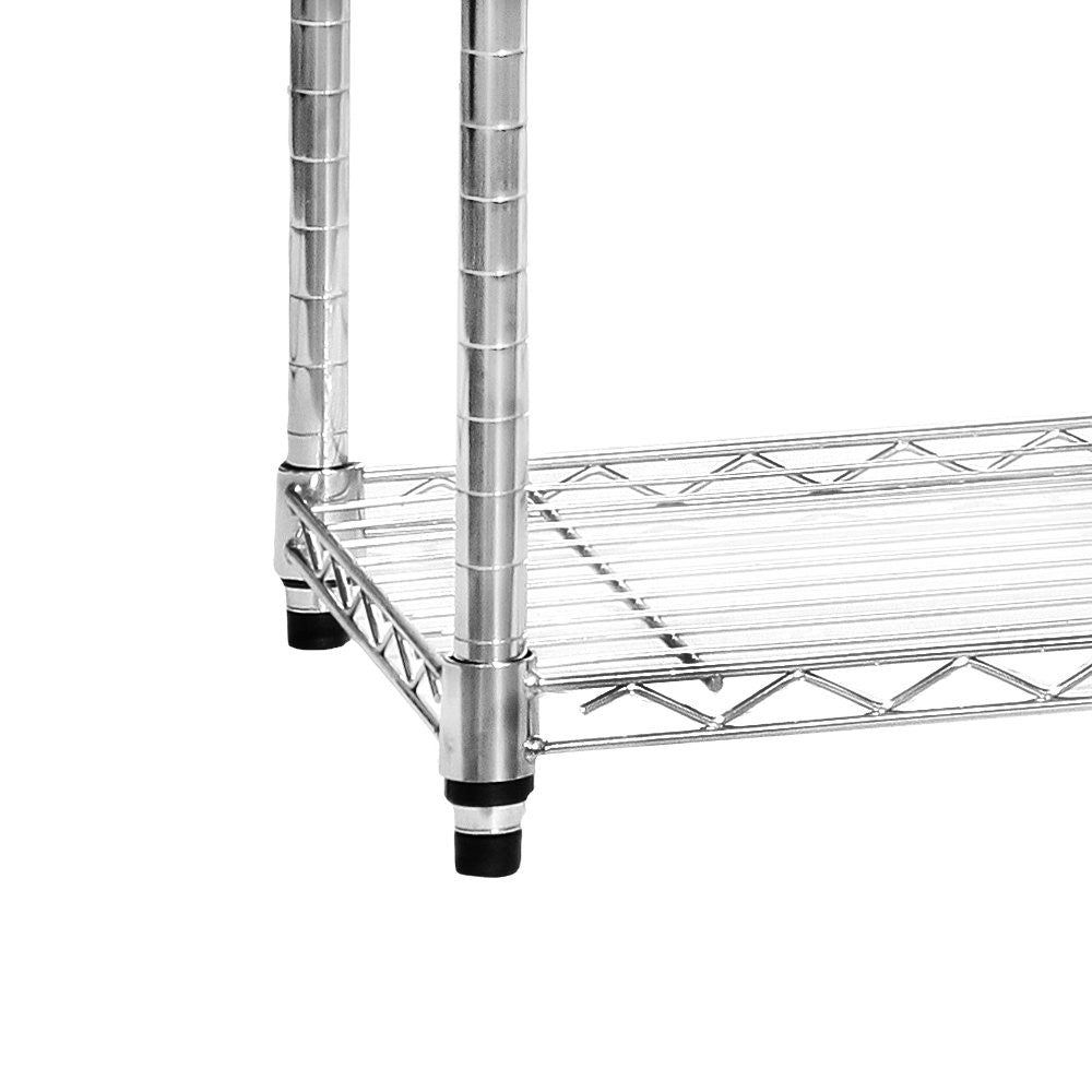 Chrome Wire Clothes Rack - 1 x Rail & 2 x Shelves - H1800 x W900 x D450mm