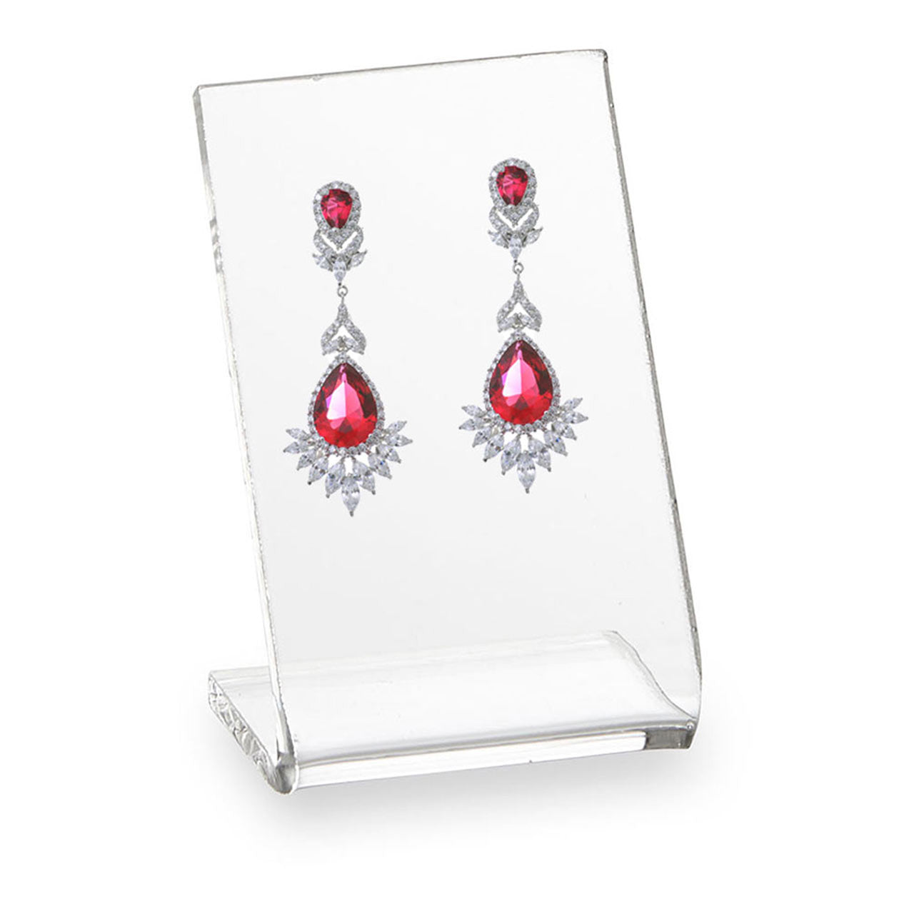 Pack of 10 Clear Acrylic Earring Display Stand with 2 Holes