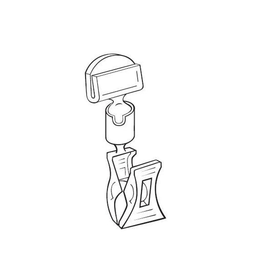 Pack of 10 Clear Sign Clip with Clamp - 70mm
