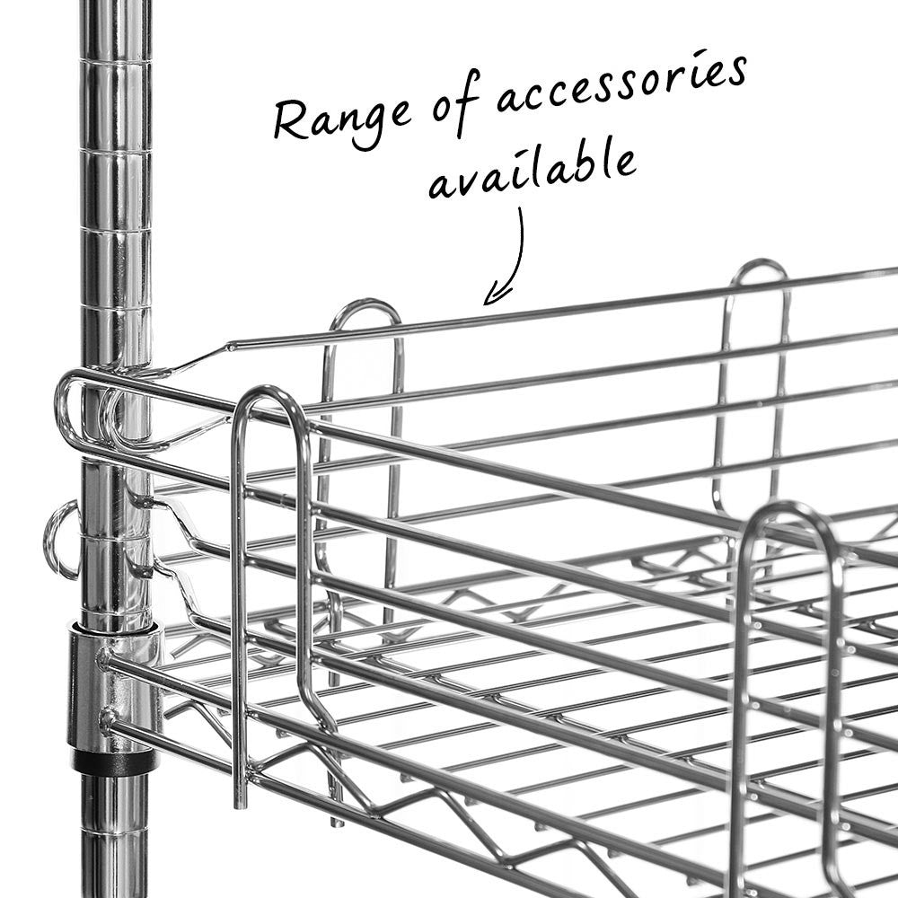 6 Tier Square Chrome Wire Shelving Unit - W450 x D450mm