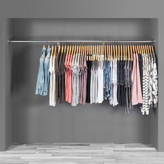 1.8m Heavy Duty Alcove Hanging Clothes Rail with 2 Support Arms