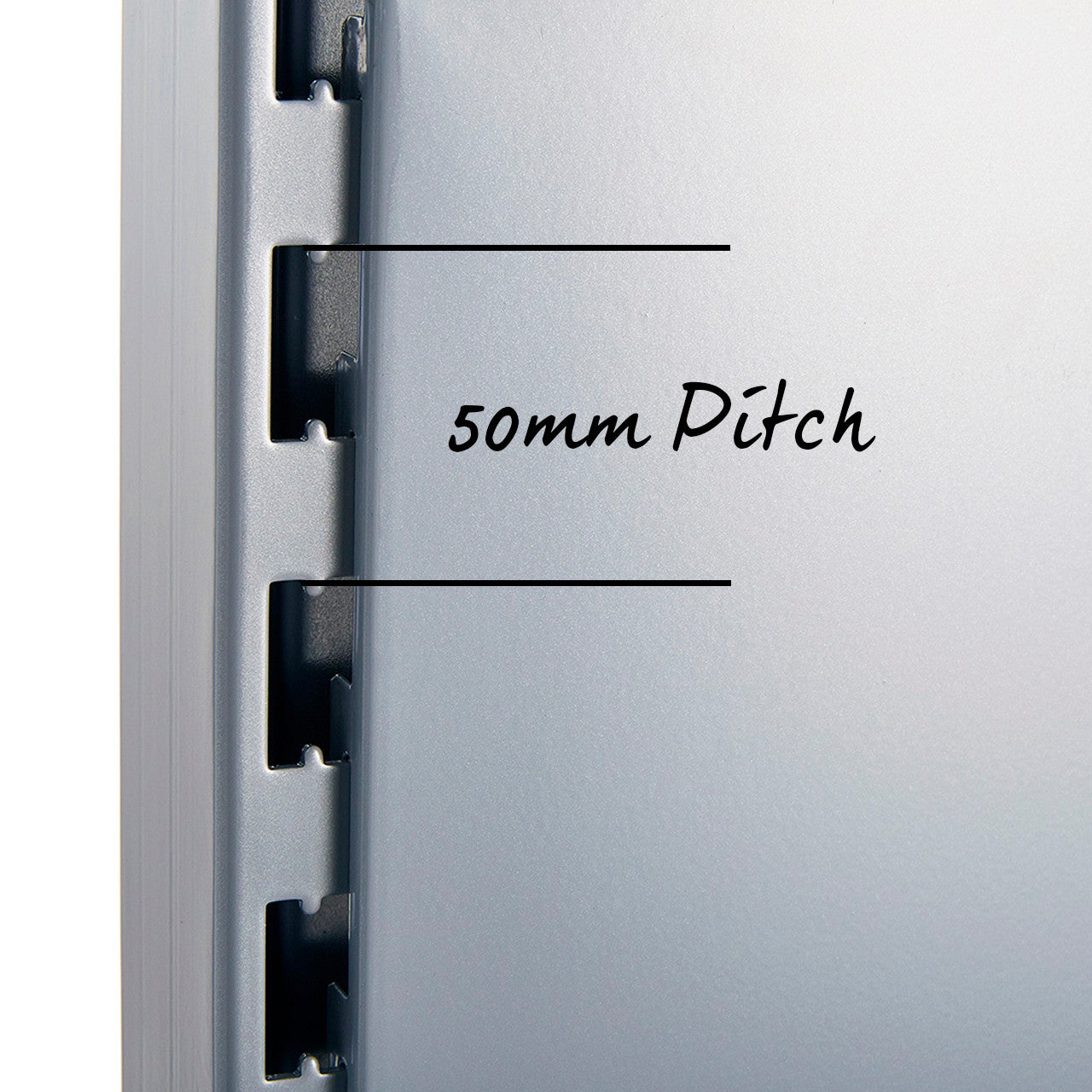 Silver End of Run Upright and Leg for Retail Shelving - H2100 x D470mm