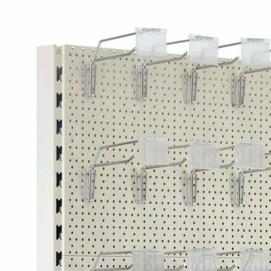 Jura White Modular Retail Shelving Unit - Perforated Panels and Single Hooks - H2100 x W1000mm