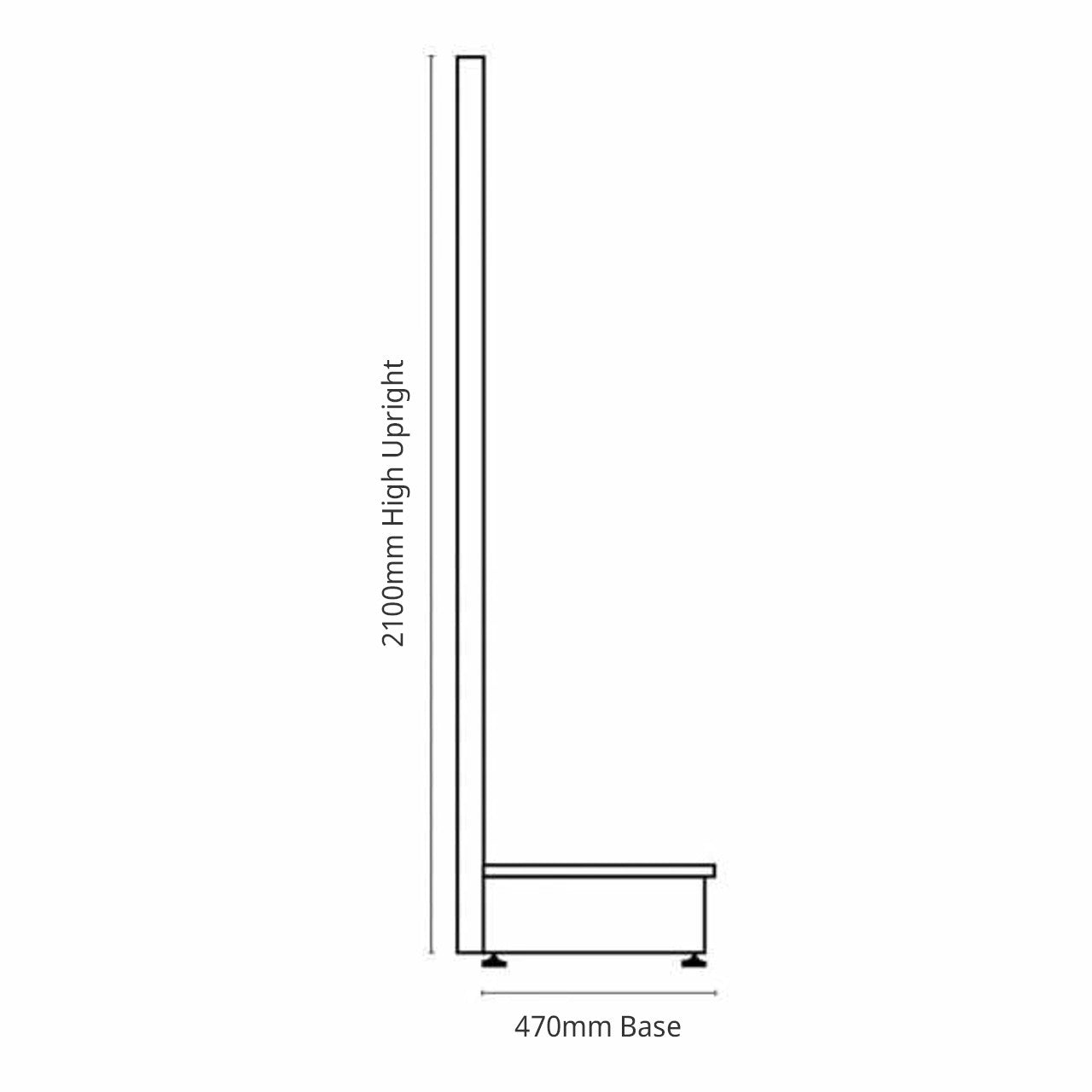 Silver Retail Shelving Modular Wall Unit - Plain Back Panels - Base Shelf Only - H2100mm