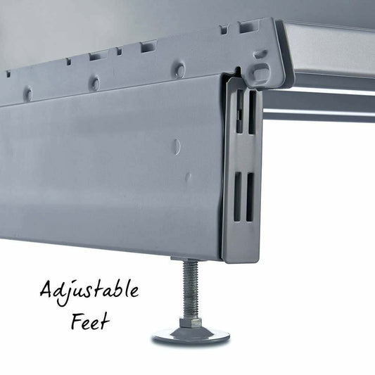 Silver Retail Shelving 90 Deg. Wall Corner Unit - Base Shelf Only - W750mm - H2100mm