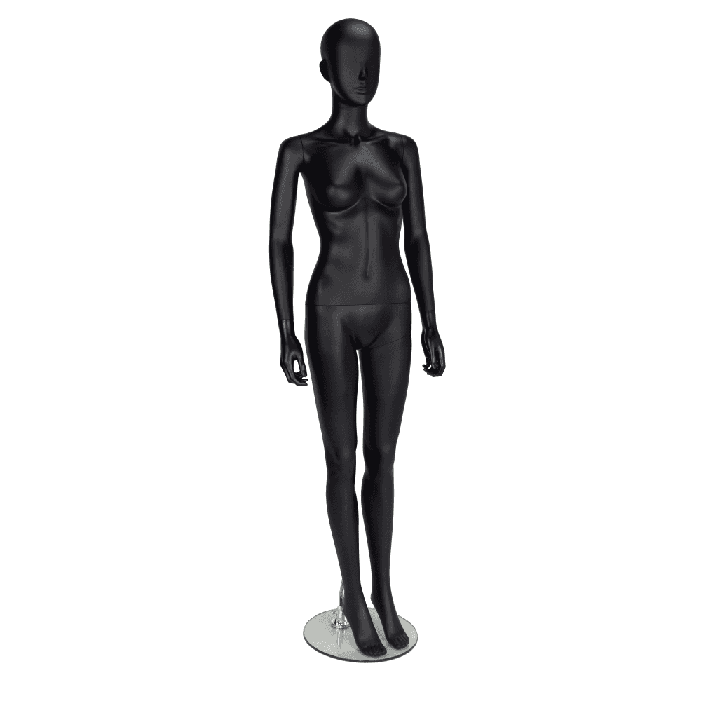 Candor Mannequin - Female - Matt Black - Eco-Friendly Plastic