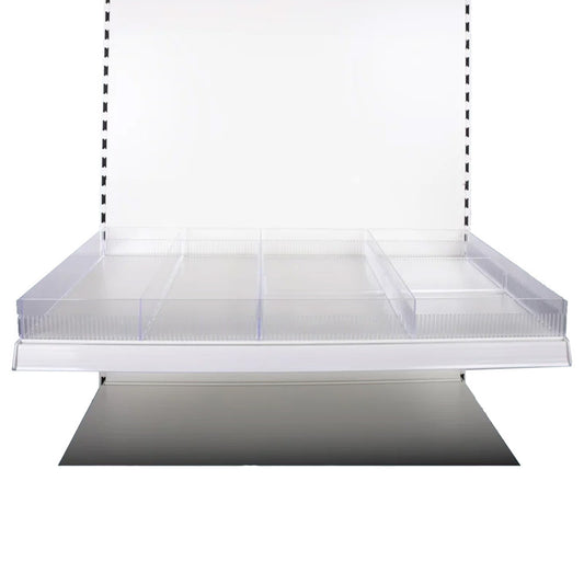 Plastic Shelf Riser. Height: 75mm. Available in 665mm, 1000mm and 1250mm length